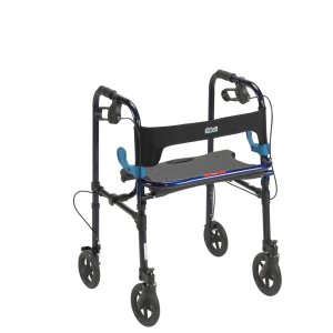 Drive Medical Clever-Lite Adult Walker with 8"  Wheels - Supports up to 300 lbs, Blue, Pack of 1, 10243